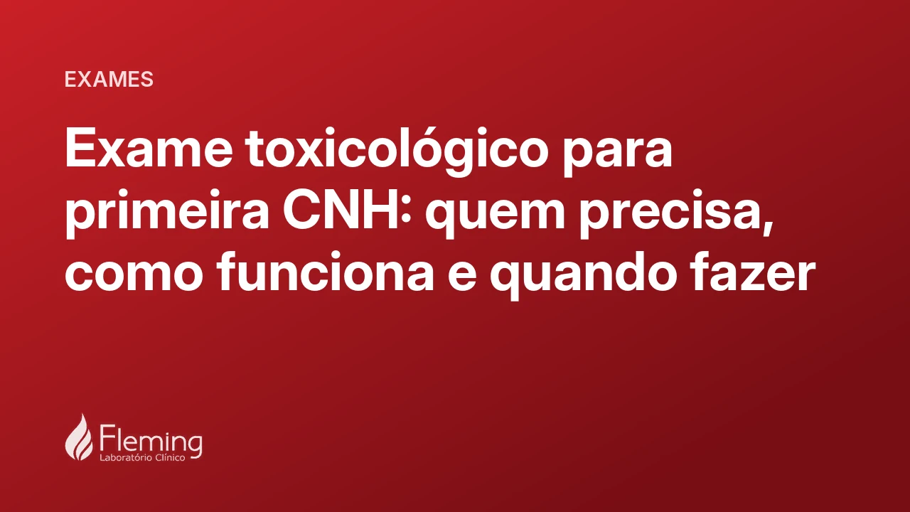 Capa do artigo Exame toxicológico para primeira CNH: quem precisa, como funciona e quando fazer